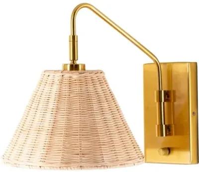 Casper Rattan Wall Sconce - Natural/Gold