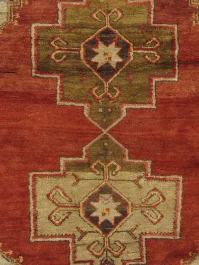 Turkish Oushak Hand-Knotted 4'5" X 6'4 - Red