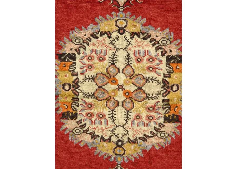 Turkish Red Oushak Rug - 3'3" X 6'1" - Red