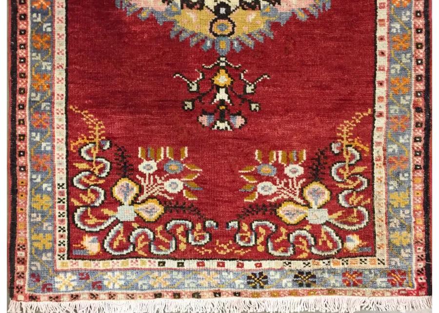 Turkish Red Oushak Rug - 3'3" X 6'1" - Red