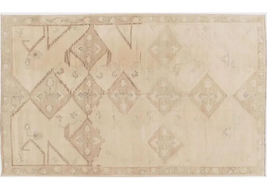 Turkish Oushak Rug 4'9 X 7'9 - Beige - Beige