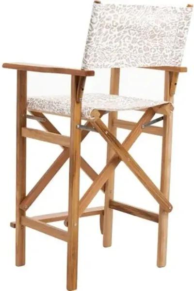 Pounce Director Outdoor Barstool - Ivory Leopard