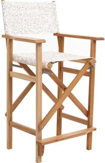 Pounce Director Outdoor Barstool - Ivory Leopard