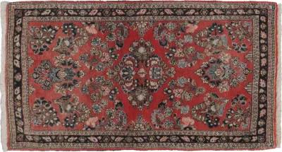 Persian Sarouk Rug 2'2 x 3'10 - Red - Red