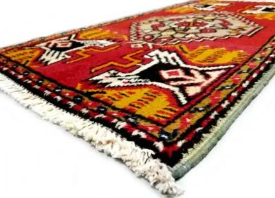 1960s Turkish Oushak Yastic - 1'9" x 3'3" - Nalbandian - Red