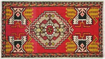 1960s Turkish Oushak Yastic - 1'9" x 3'3" - Nalbandian - Red