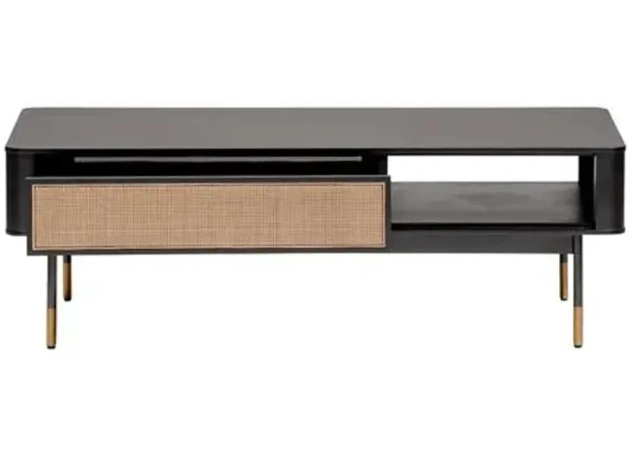 Omari 47" Coffee Table - Black/Natural