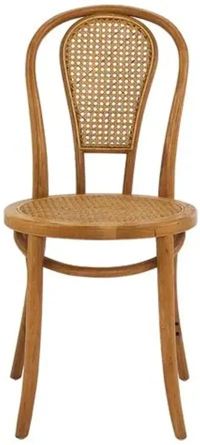 Set of 2 Wade Rattan Side Chairs - Walnut - Brown