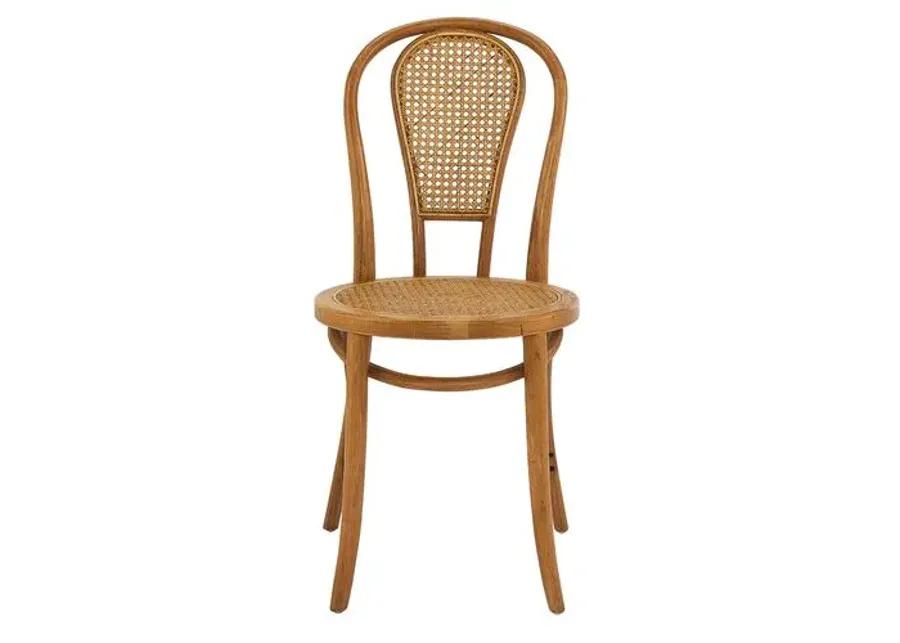 Set of 2 Wade Rattan Side Chairs - Walnut - Brown