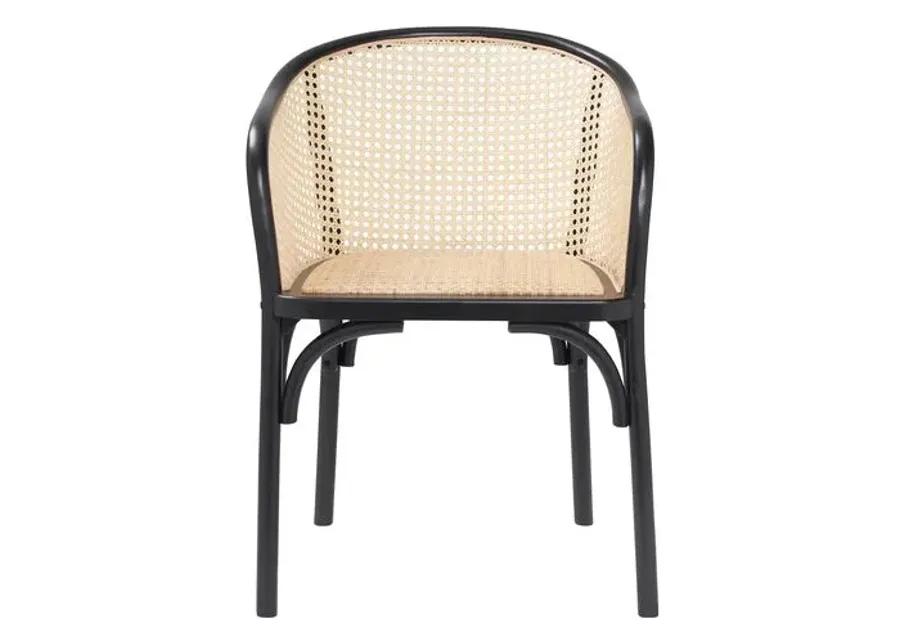 Tate Rattan Armchair - Black/Natural - Beige