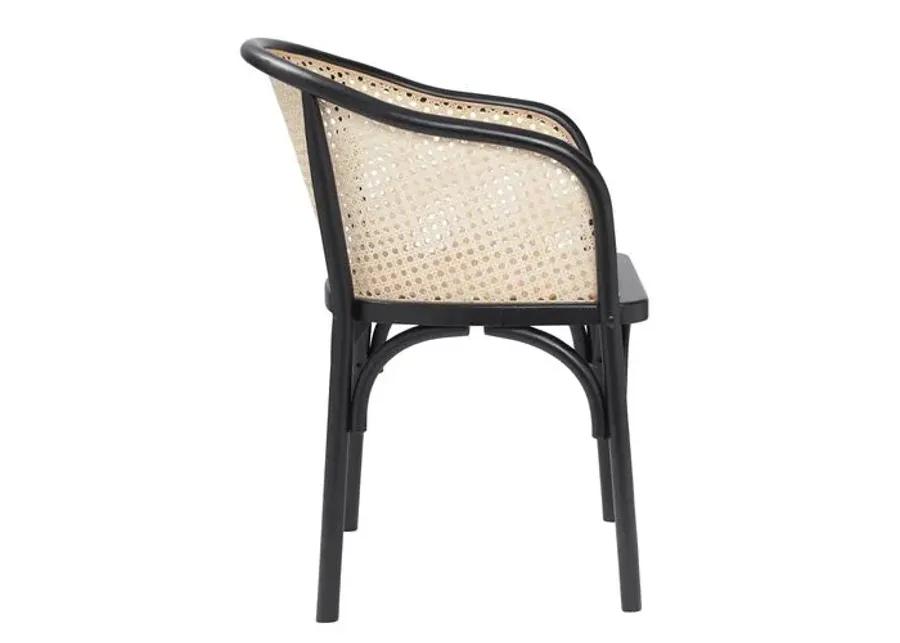 Tate Rattan Armchair - Black/Natural - Beige