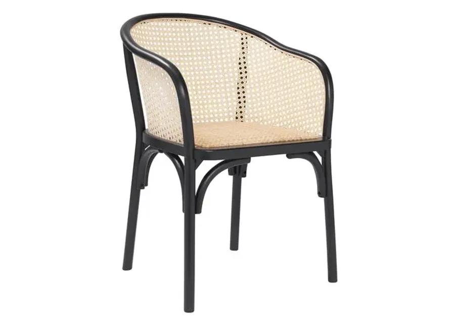 Tate Rattan Armchair - Black/Natural - Beige