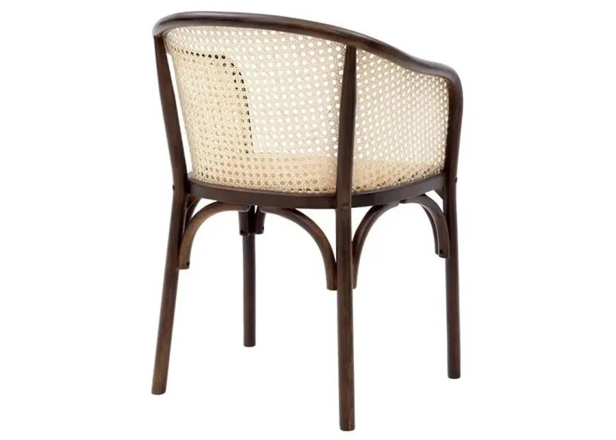 Tate Rattan Armchair - Walnut/Natural - Beige