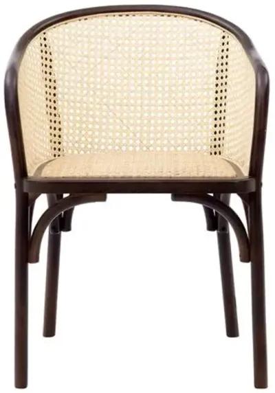 Tate Rattan Armchair - Walnut/Natural - Beige