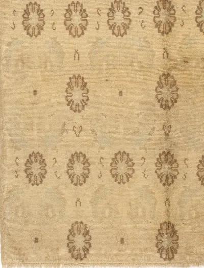 Turkish Hand Knotted Oushak Rug 5' X 9'1 - Brown - Brown