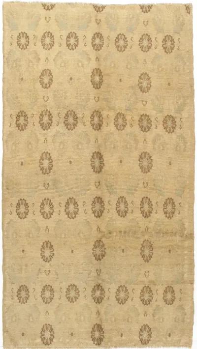 Turkish Hand Knotted Oushak Rug 5' X 9'1 - Brown - Brown