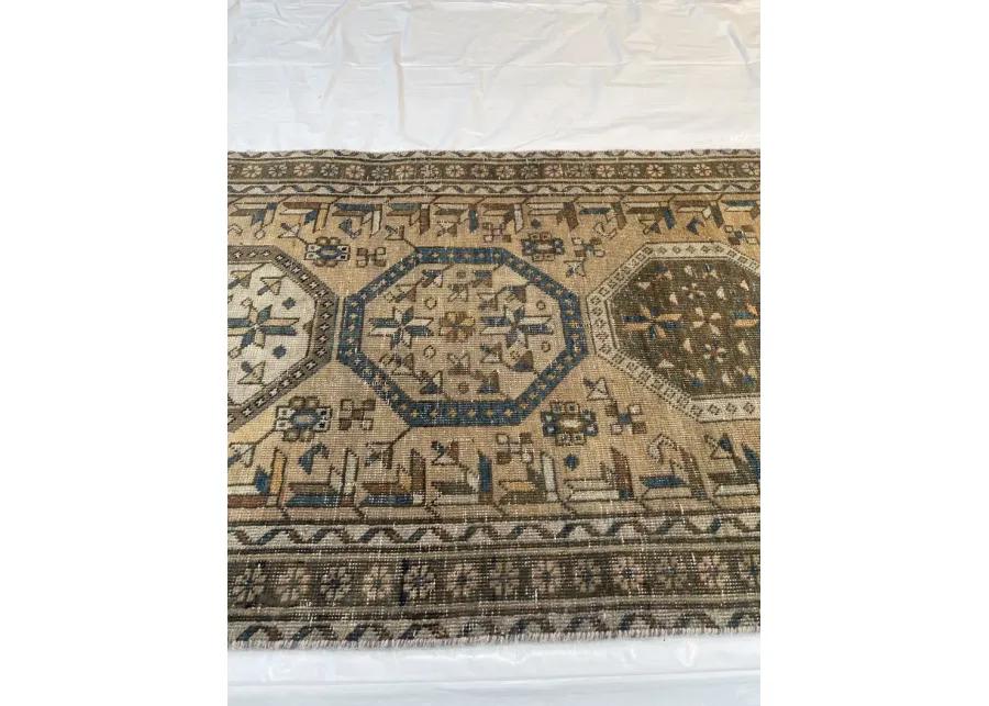 3" x 10" Vintage Persian Rug - F.J. Kashanian - Beige - Beige