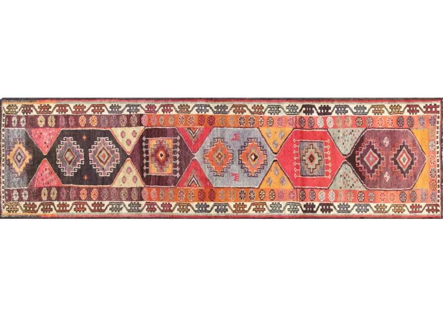 1960s Turkish Oushak Runner - 3'1" x11'3" - Nalbandian - Orange