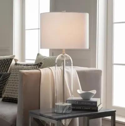 Cartha Glass Table Lamp - White