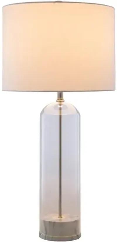 Cartha Glass Table Lamp - White