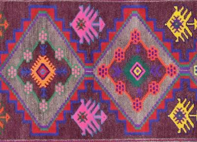 1960s Turkish Oushak Runner - 2'9" x11'3" - Nalbandian - Purple