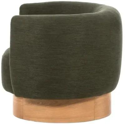 Vance Swivel Chair - Moss/Oak