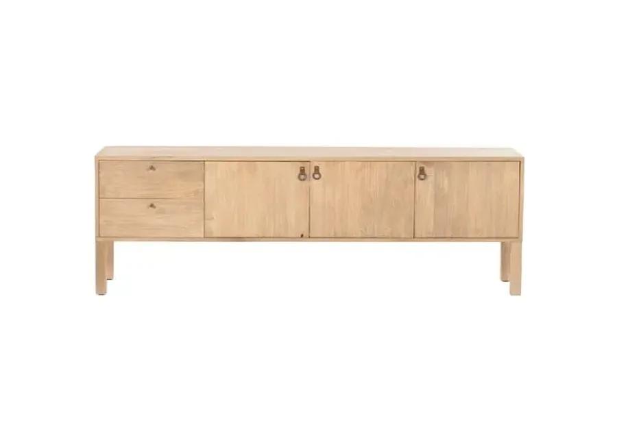 Braxton Media Console - Natural Dry-Washed Poplar - Beige