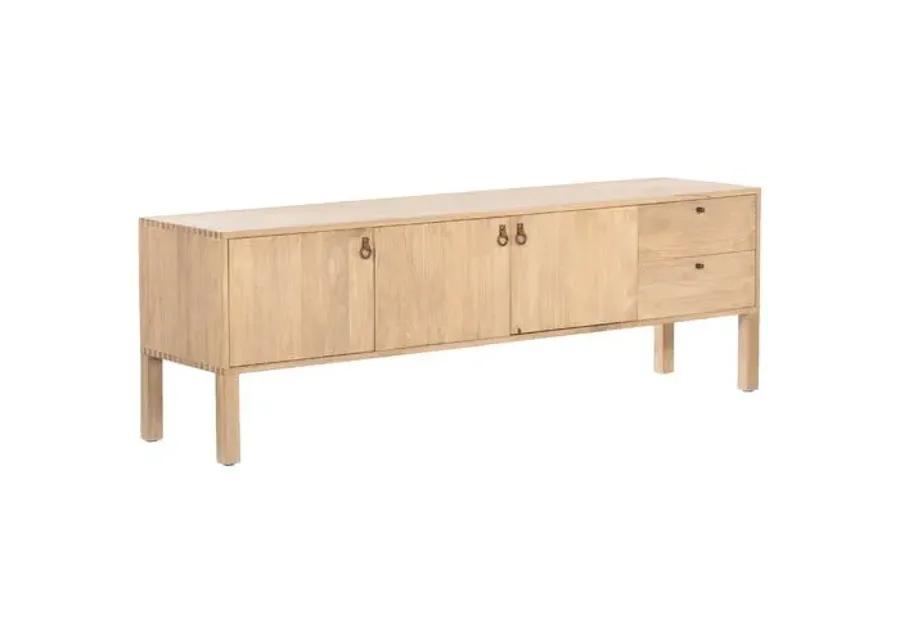 Braxton Media Console - Natural Dry-Washed Poplar - Beige