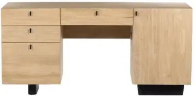 Charles Executive Desk - Washed Poplar - Beige