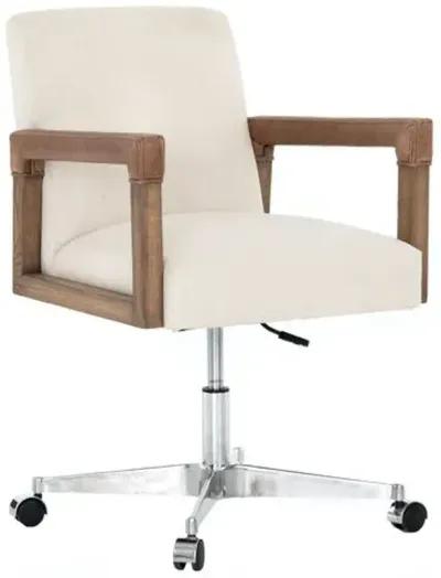 Fairlee Desk Chair - Ivory/Saddle