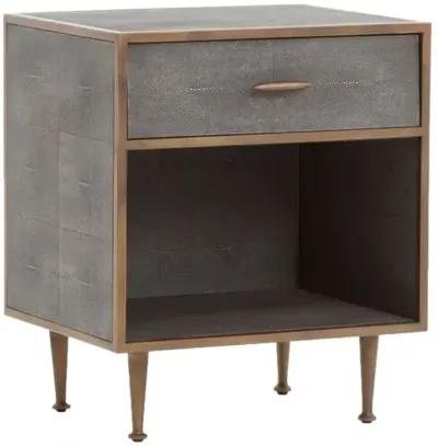 Anne Shagreen Nightstand - Gray