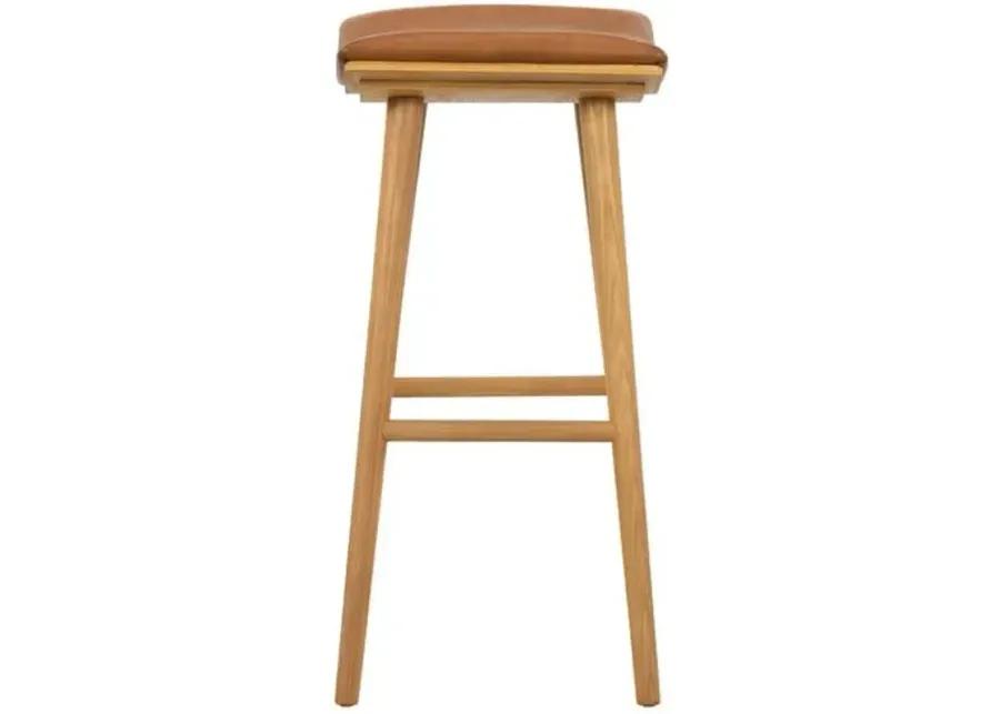 Hue Leather Barstool - Natural/Butterscotch - Brown