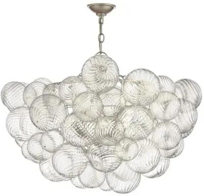 Visual Comfort - Talia Large Glass Chandelier - Silver Leaf