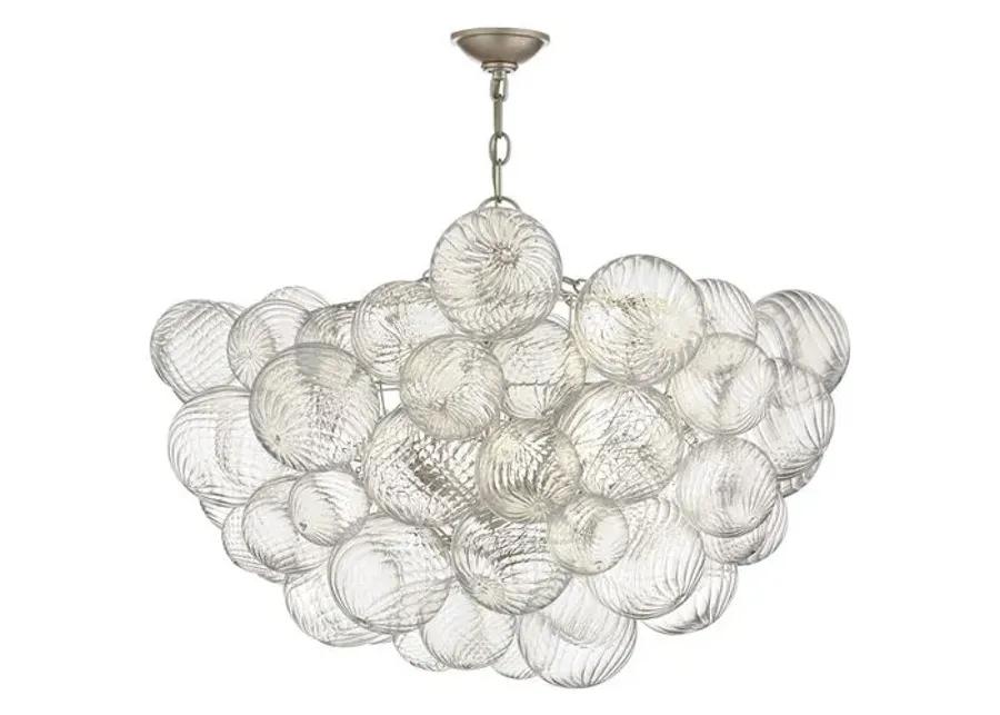 Visual Comfort - Talia Large Glass Chandelier - Silver Leaf