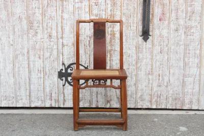 Antique Carved Elm Wood Chinese Chair - de-cor - Brown