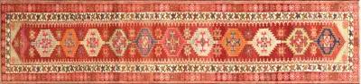 1960s Turkish Oushak Runner - 2'10"x12'2" - Nalbandian - Red