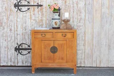 Charming Asian Farmhouse Buffet Cabinet - de-cor - Brown