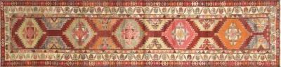 1960s Turkish Oushak Runner - 2'9" x11'3" - Nalbandian - Red