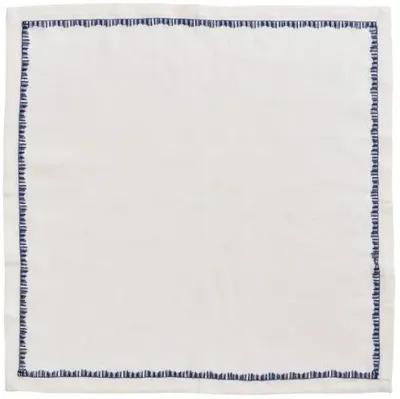 Set of 4 Filament Napkins - White/Navy - Kim Seybert - Blue