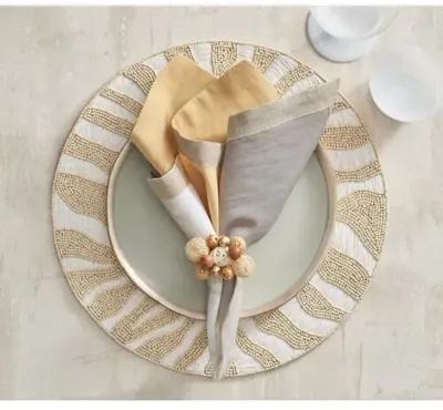 Set of 2 Serengeti Place Mats - White/Natural - Kim Seybert