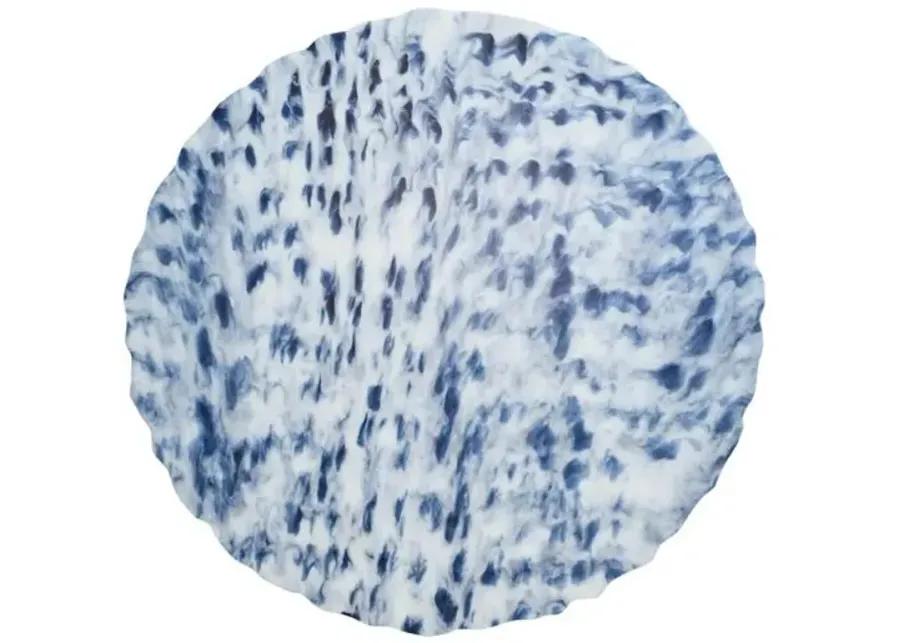 Set of 4 Waves Place Mats - White/Navy - Kim Seybert