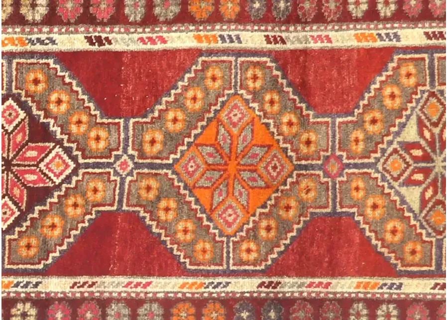 1960s Turkish Oushak Runner - 2'7" x12'9" - Nalbandian - Red