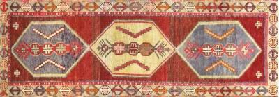 1960s Turkish Oushak Runner - 3'4" x 9'6" - Nalbandian - Red