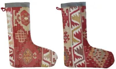 Christmas Stockings Turkish Carpet Set of 2 - Red