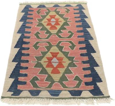 Persian Shiraz Kilim Rug - 1'10" x 2'9" - Esmaili Rugs & Antiques - Blue - Blue