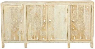 Bleached Tree of Life Inlaid Sideboard - de-cor - Beige