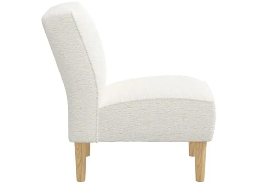 Finn Slipper Chair - Sheepskin Natural - White