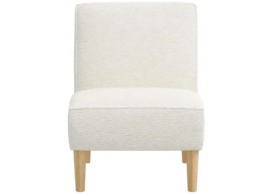 Finn Slipper Chair - Sheepskin Natural - White