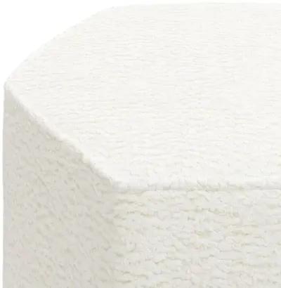 Becca Ottoman - Sheepskin Natural - White