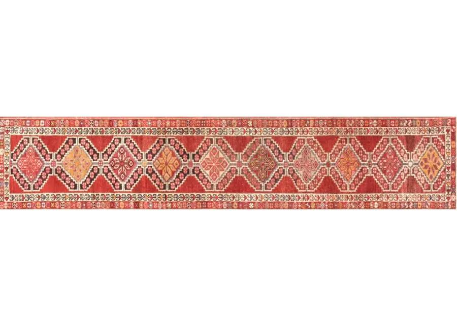 1960s Turkish Oushak Runner - 2'7"x12'10" - Nalbandian - Red